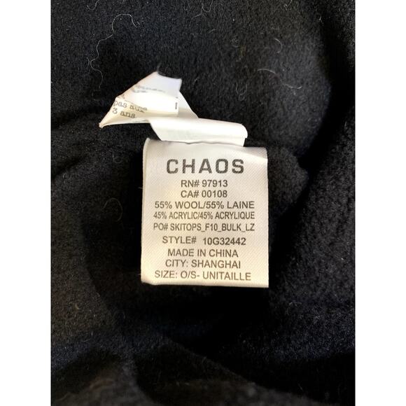 Chaos Hat Ski Winter Trapper Ear Flaps Knit Shell Fleece Interior Black Gray - Picture 8 of 8